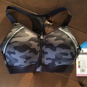 Layer 8 high impact sports bra, camouflage pattern, small